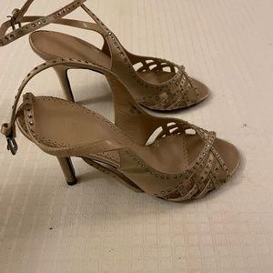 Almost New Only Worn Once! Zara Open Toe Sparkly Champagne High Heel Sandals